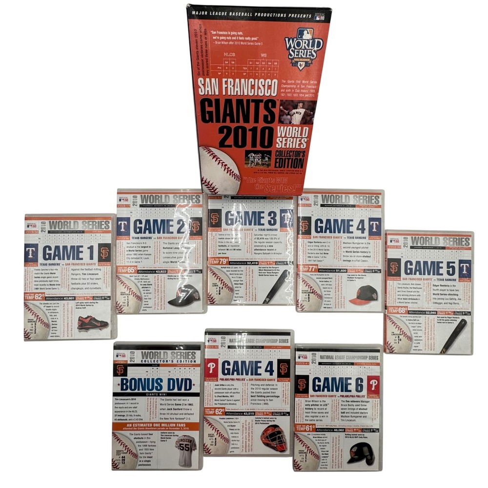 San‎ Francisco Giants 2010 World Series Collector's Edition 8 DVD Box Set MLB